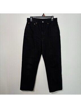 Buck Mason  Denim Straight Leg Wide Jean Black Size 29x30 EUC